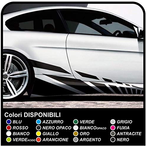 Autocollants latéraux voiture GRAFIC bandes adhésives de course rouges 210 cm