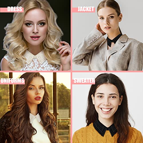 2 Pieces Pearl Collar Necklace For Women Girls Detachable Fake Collar Simulated Pearl Beaded Bib Dickey Collar (Delicate) #TOP6
