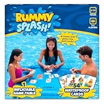 Gouda Games Inflatable Pool Toy, Floating Game Table (28" x 28") – Rummy Splash Swimming Pool Game for Kids & Adults, Waterproof Cards, Family Pool Party Fun, Ages 8, 9, 10, 11 and Up, 2-4 Players