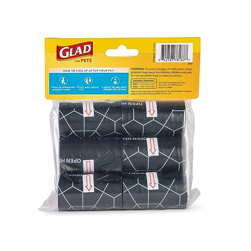 Image of Glad for Pets Extra Large Scented Dog Poop Bags, Heavy Duty Tear-Resistant Pet Waste Pickup Bags with Fresh Scent, Easy-Tie Handles for Walking, Camping, Travel, 90 Count - 24 Pack