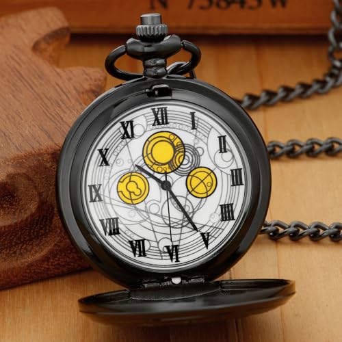 Image of Quartz Pocket Watch for Men, White Roman Digital Dial Pocket Watches for Men with Chain