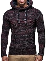 Leif Nelson – Leif Nelson Herren Strickpullover mit Kapuze Rot/Hochwertige