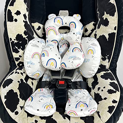 Baby Head Neck Support for Newborn, Infant Car Seat Insert, Toddler Stroller and Carseat Sleeping Cushion, 2-in-1 Body Ultra-Soft Comfort Support