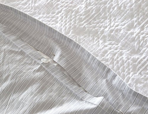 Meadow Park Matelasse Duvet Cover Set, 100% Cotton, Pre-Washed, Soft & Cozy, Woven Jacquard Textured, Modern Geo Design Bedding Set, King, White #TOP4