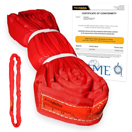 Heavy Duty Lifting Strap - Anaconda - Endless Loop Strap for Industrial Lifting Slings - Red - 4