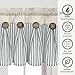 Cotton Linen Farmhouse Kitchen Valance Curtains Boho Rustic Button Valances Natural/Sage Green Stripe Color Block Window Valances Rod Pocket Small Window Curtain for Cafe Bathroom Bedroom Drapes