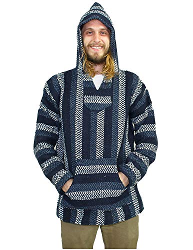 Sunshine Joy Eco-Friendly Woven Striped Pullover Unisex Adult Plus Size Navy/Rust Hoodie3