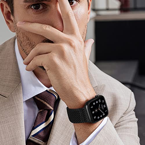 Image of 5 PACK Nylon Elastic Band Compatible with Apple Watch Bands 38MM 40MM 41MM 42MM 44MM 45MM for Women Men,Bold Adjustment Buckle iWatch Band for Series 8 /7 /6 /5 /4 /3 /2 /1 /SE