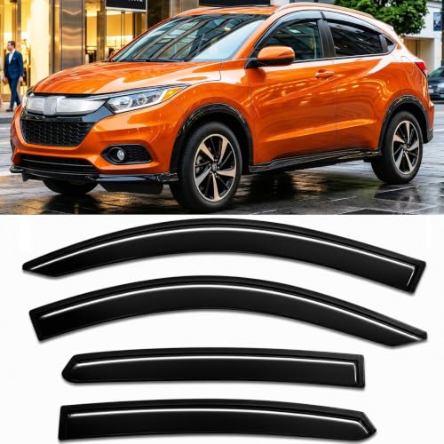 Image of 2016-2022 Tape-On Rain Guards for Honda HR-V Side Window Visor Deflectors Lx Ex Sport Ex-L HRV Durable Vent Shades 2017 2018 2019 2020 2021