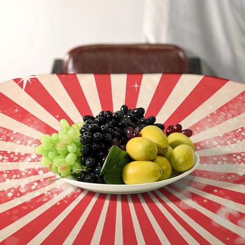 Nappe de table lavable et résistante à rayures rouges de cuisine - 5