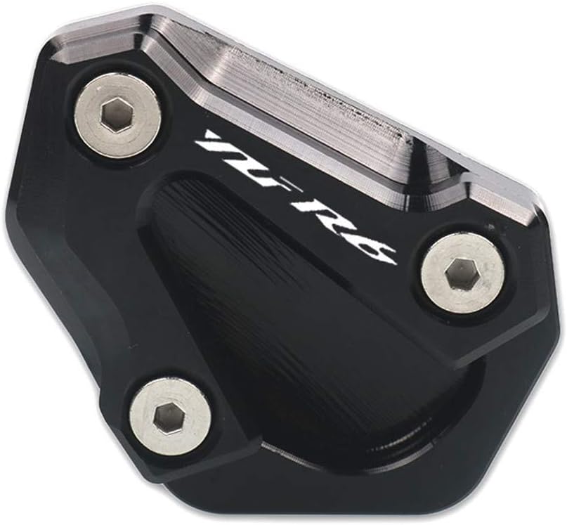 Motorcycle Foot Stand Side Enlarger Kickstand Stand Extension Plate Pad Compatible with Yamaha R6 YZF-R6 06-16 (Black)