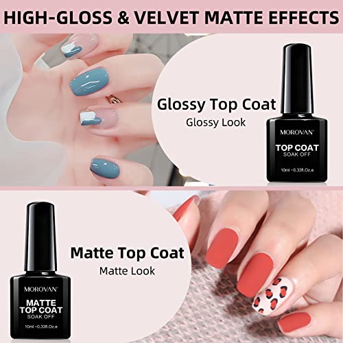 Morovan Gel Nail Polish Kit 33 Colors Rainbow Gel Nail Polish Set Sock Off Glitter Gel Nail Polish Kit With Base And Top Coat For Diy Nail Art Manucure At Home Salon #TOP5