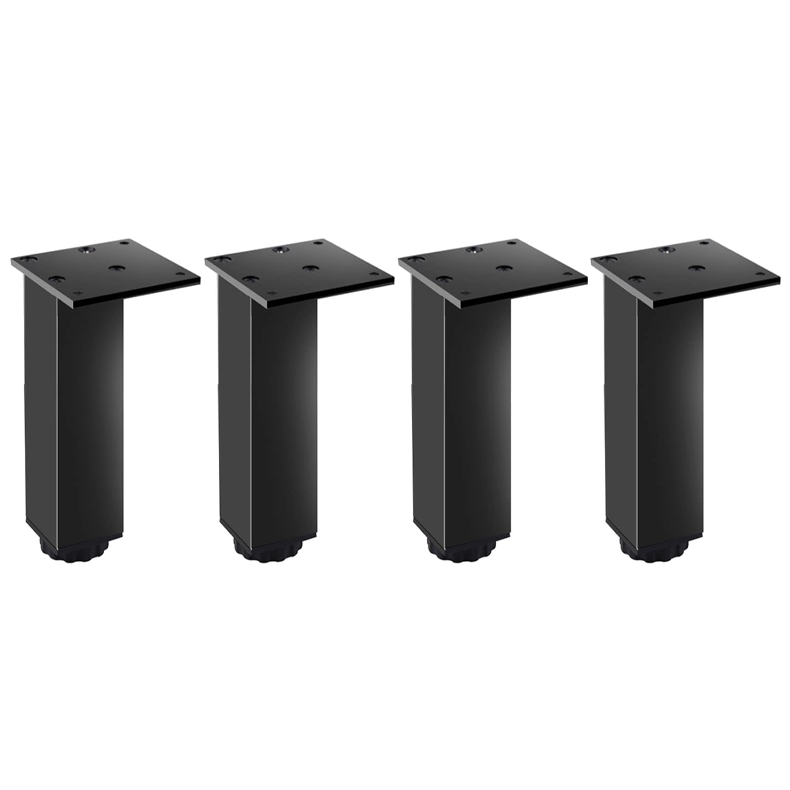 Kooein Black Furniture Legs X4,Heavy Duty Table Legs,Modern Sofa Legs,For Wardrobe,Coffee Table,Bathroom Cabinet,Metal Replacement Feet,Bed Support Legs,Height Adjustable,-18Cm/7.1In