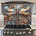 Dragonfly Glass Backsplash, Tempered Glass Backsplash, Copper Look Glass Backsplash Behind Stove, Glass Backsplash for Kitchen Wall, Easy to Install Stove Backsplash