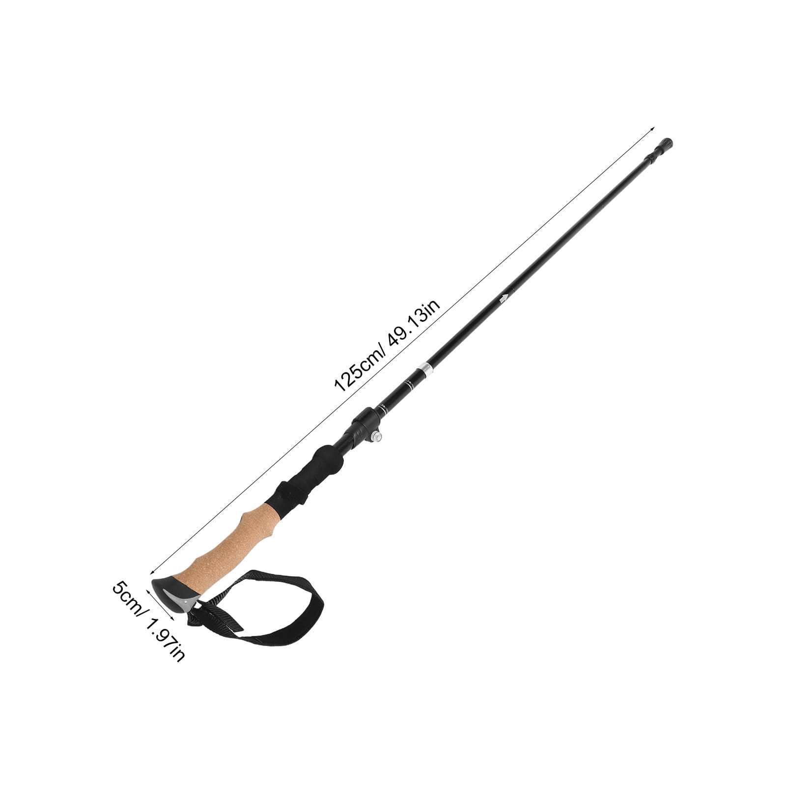 Bastón Plegable para Personas Mayores: Bastón de Trekking Ultraligero con empuñadura de EVA - Plegable para Senderismo, montañismo, Caza y Viajes, 125 cm/49 Pulgadas