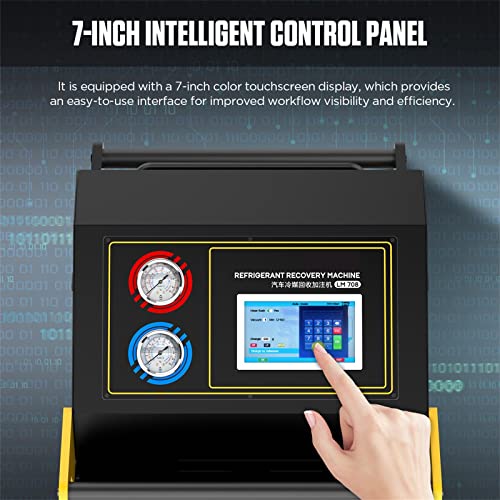 Dual System Refrigerant Recovery Tools Fully Automatic Refrigerant Filling Tool Refrigerant Recovery Machine Refrigeration Recycle Filling Machine For R134A/1234Yf Dual Systems Work Simultaneously #TOP6