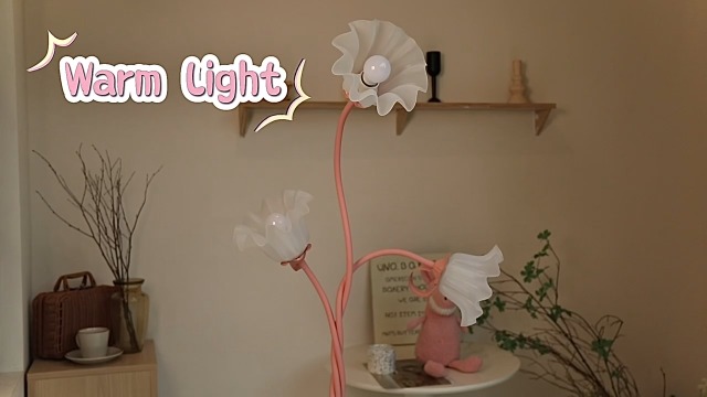 Image of Flower Standing Lamp for Bedroom, Cute Corner Floor Lamp with Flexible Gooseneck, 3 Light Floor Reading Lamp with 3 Color Temperatures, Bulbs Included, Tall Floor Lamp for Living Room Corner(Pink)