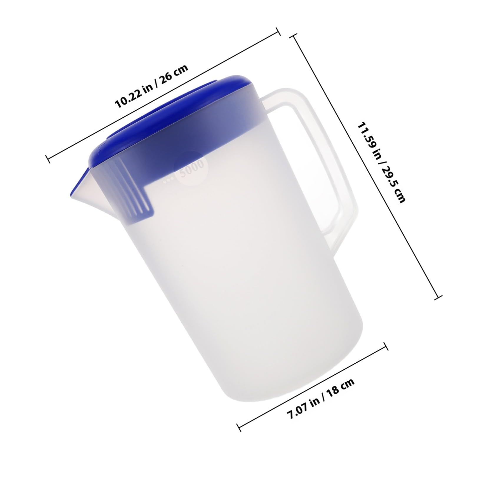 TOYANDONA Brocca e Servizio Bevande con Manico Ergonomico da 5 in Plastica e Scala Graduata Opaca, per Conservazione in Frigorifero