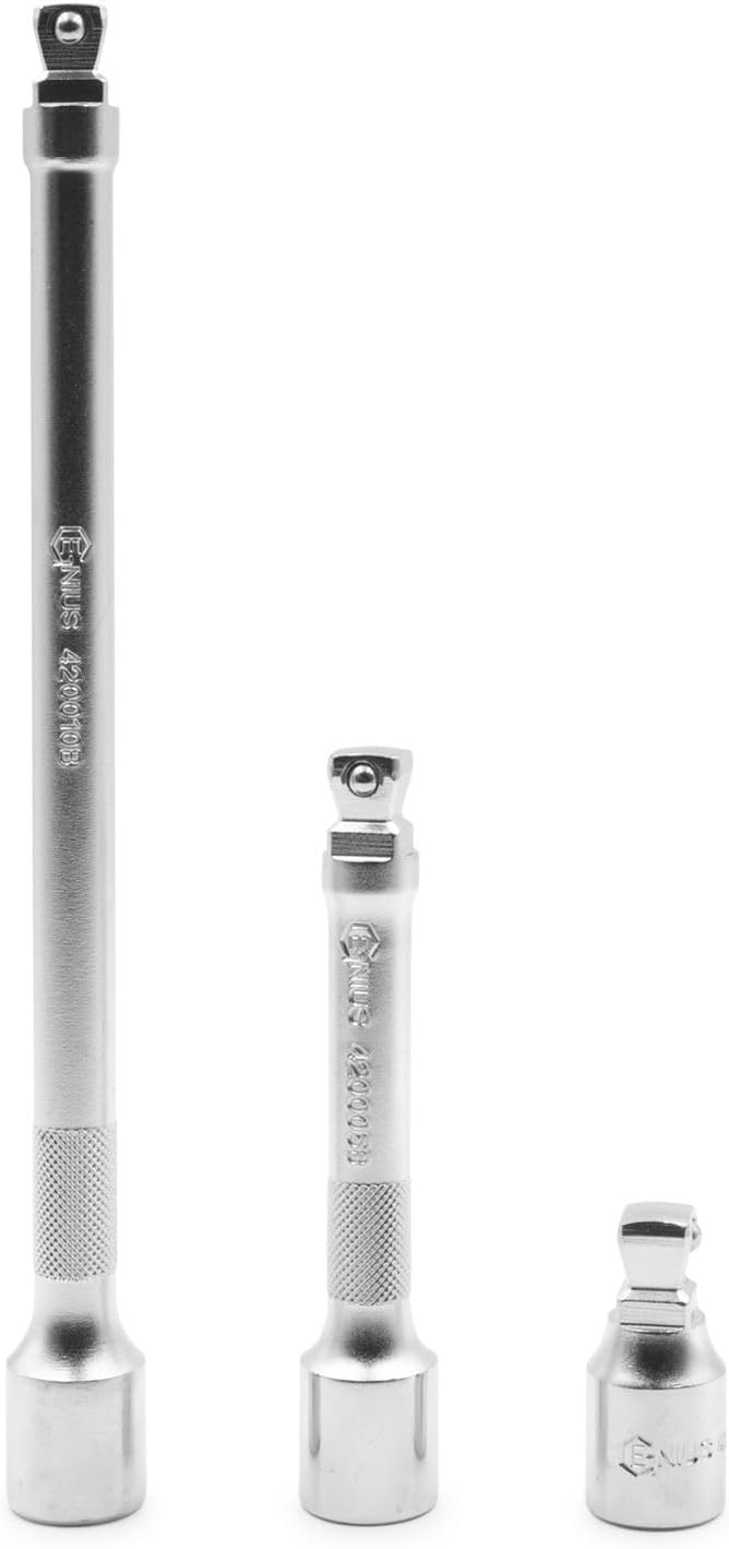 Genius Tools 3 Piece 1/2" Dr. Wobble Extension Bar Set BE-42510