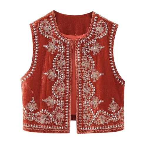 Veste en velours brodée avec paillettes pour un éclat rétro unique