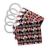 3dRose, wedding rings, heart balloons, balloons, hearts, red, pink, blue, yellow, black, cute, set of 6 Key Chains