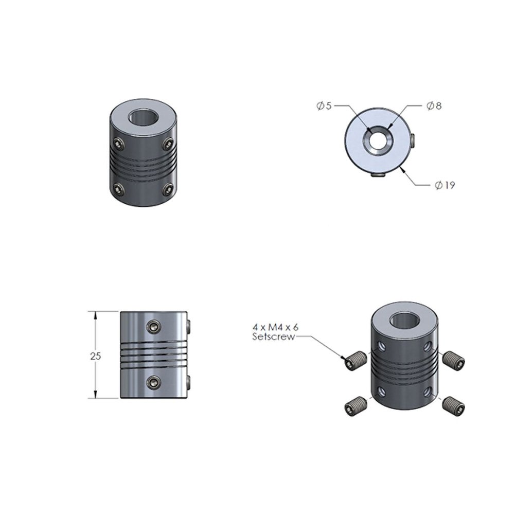 Amazon.co.jp: OctagonStar フレキシブルカップリング 5mmから
