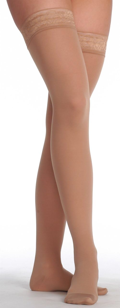 Juzo Soft Thigh High 20-30 mmHg Closed Toe, V, Black