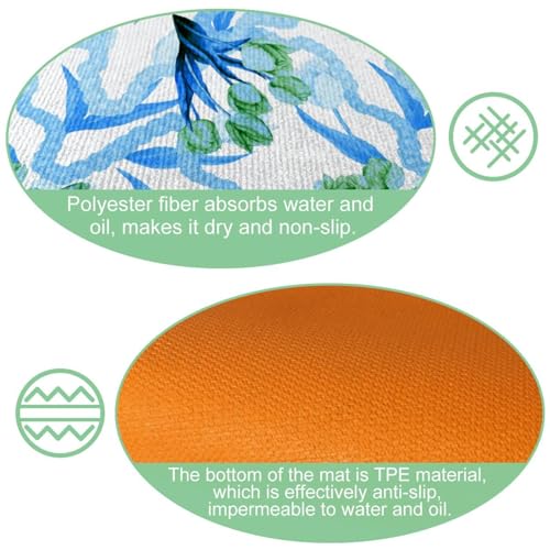 Tapetes de cocina de alta calidad con estampado elegante de tulipanes 6