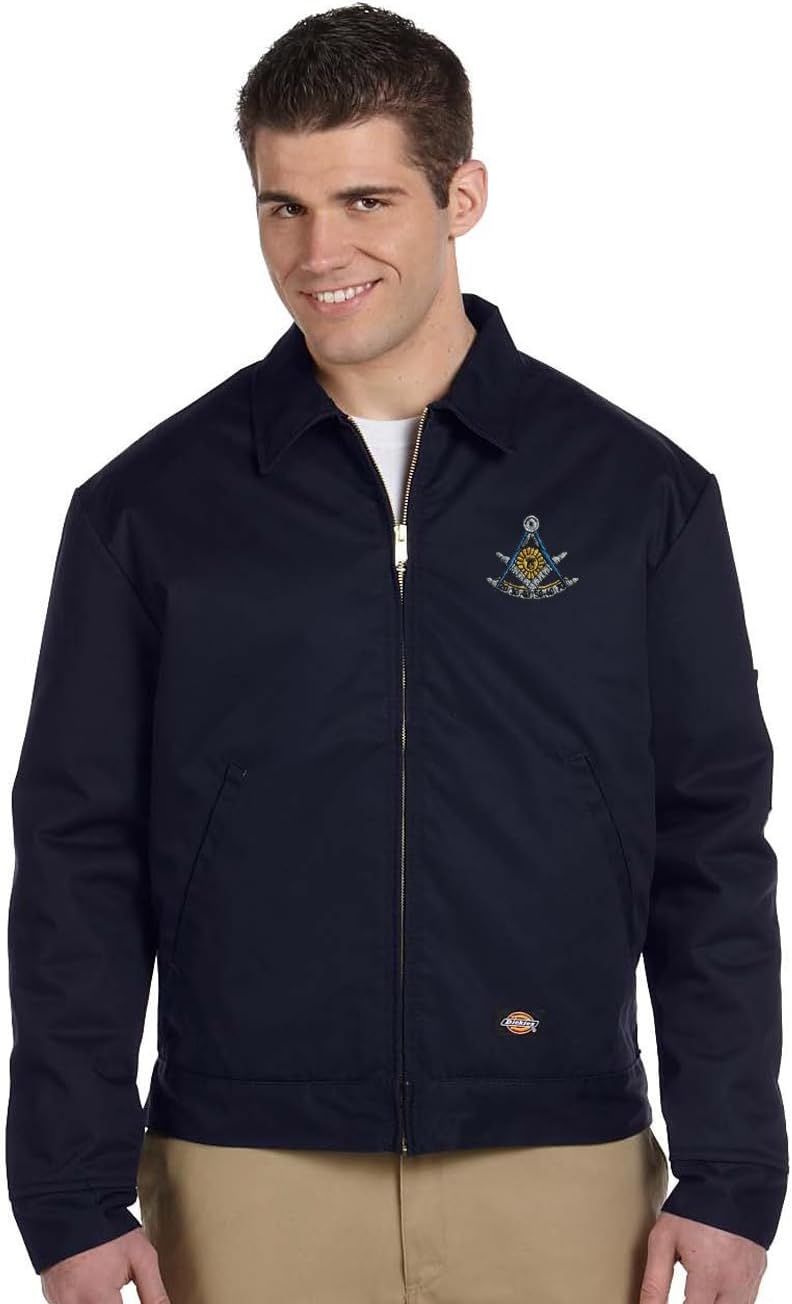 Masonic Embroidered Past Master Men's 8 oz. Lined Eisenhower Jacket