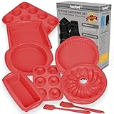 9-in-1 Antihaft-Silikon-Backform-Set für Gugelhupf, Kekse, Muffins, Brot, Pizza, Käsekuchen, Cupcakes, hitzebeständig, BPA-frei