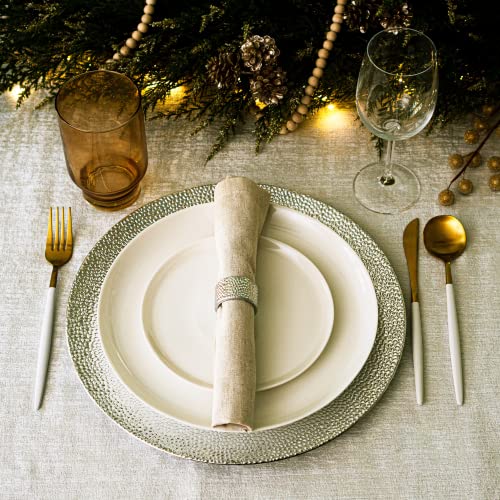 Rickion Charger Plates And Napkin Rings, Set Of 6, Silver Chargers For Dinner Plates – Unique, Elegant, Bubble Plate Chargers & Matching Napkin Rings – Thick, Reusable Pp Plastic #TOP2