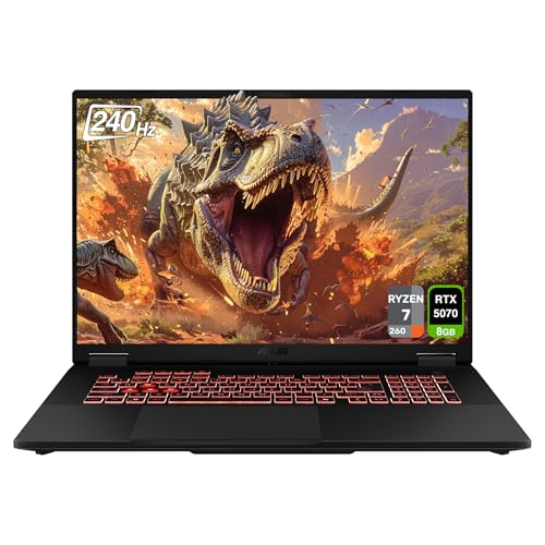 Image of ASUS TUF A18 Gaming Laptop, AMD Ryzen 7-260, 16 GB DDR5 RAM, 2 TB PCle SSD, 18 inch 2.5K (2560x1600) 240Hz Display, Nvidia G-Force RTX 5070, RGB Backlit Chiclet Keyboard, W11 Home, Jaeger Gray