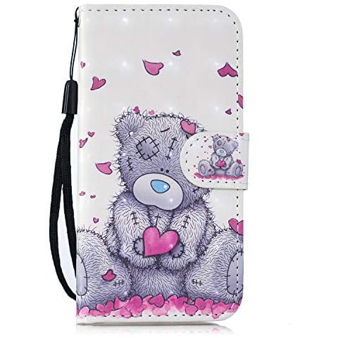Thoankj Samsung A12 / M12 Case Flip Shockproof 3D PU Leather Wallet Phone Case with Stand Magnetic Card Slots Holder TPU Gel Bumper Folio Slim Fit Protective Cover for Samsung Galaxy A12 / M12 Bear Cover