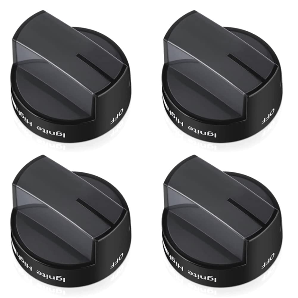 Qezodsx Black 4X W10339442 Stove Knob, Cooktop Burner Control Knobs Replacement Spare Parts Wpw10339442 Ps11753188