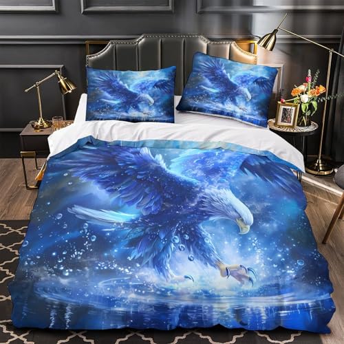 Parure de lit microfibre aigle bleu résistante et douce pour homme - 2