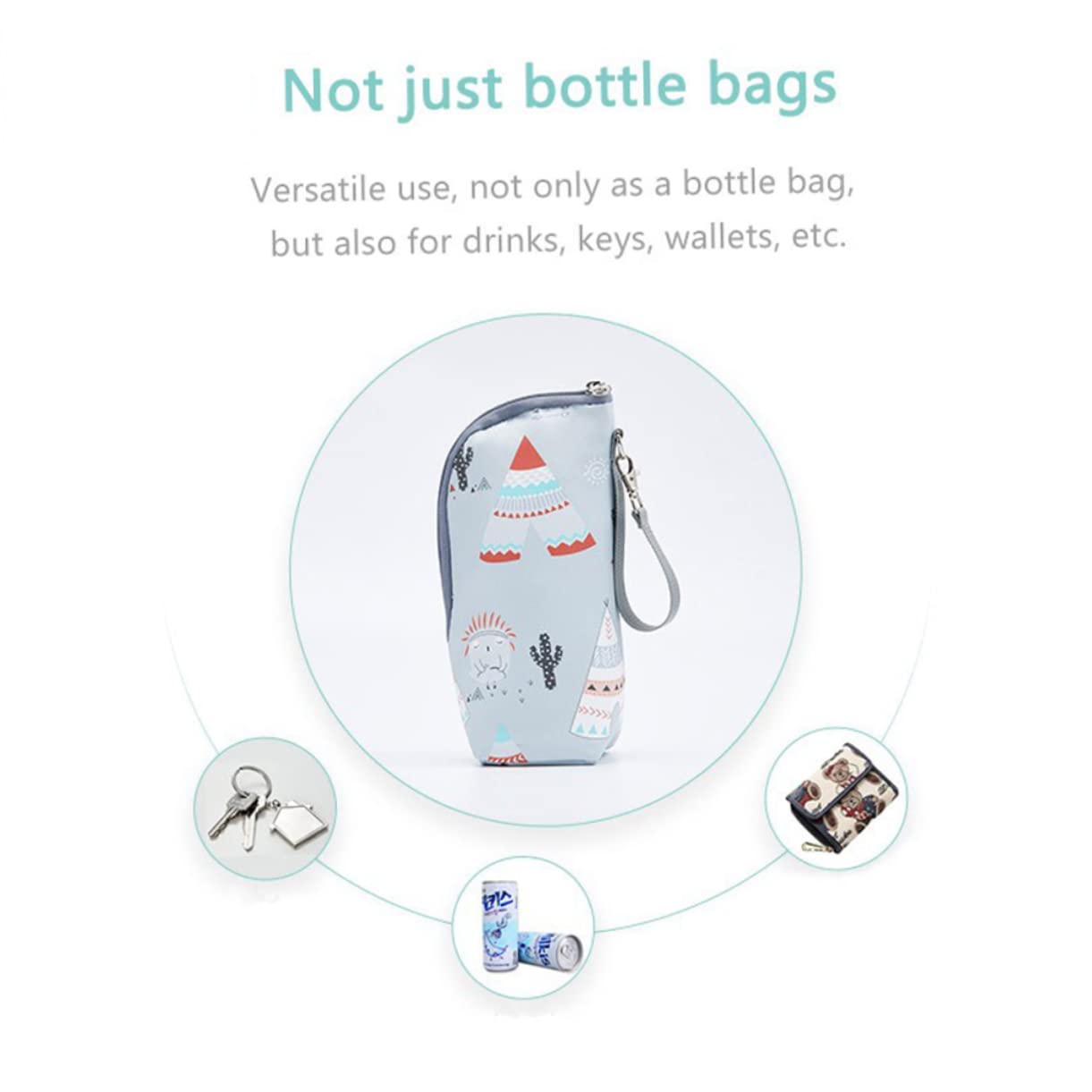 ifundom 5piezas Bolsa Térmica para Biberones De Aislante y Resistente para Exteriores Compatible Mayoría De Botellas De Leche Infantil