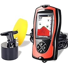 LUCKYLAKER Portable Display Fish Finder Boat Handheld Transducer Fish Finders Kayak Water Sensor Depth Finder LCD Wired Cable Ice Sea Fishing