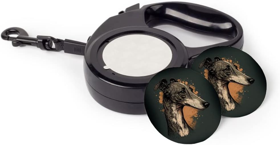 Greyhound Print Retractable Pet Leash - Paint Leash - Animal Art Dog Leash - 197 inches