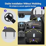 1 Pack Backseat Car Organizer, Large Capacity with Adjustable Foldable Table Tray, Waterproof PU Leather Back Seat Storage with Touch Screen Tablet Holder, Car Travel Essentials, Obsidian Black - Image 6