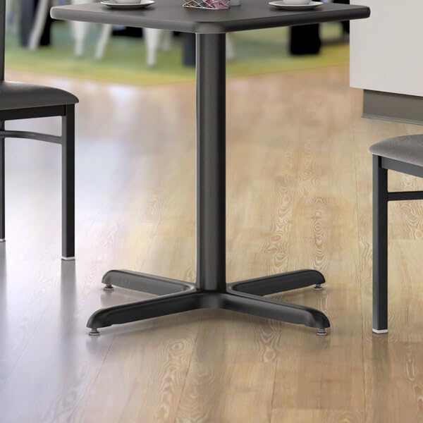 Stamped Steel Table Base, Black Powder-Coated Cross Base, 33x33 Inch, 3 Inch Column, Standard Height 28 Inch