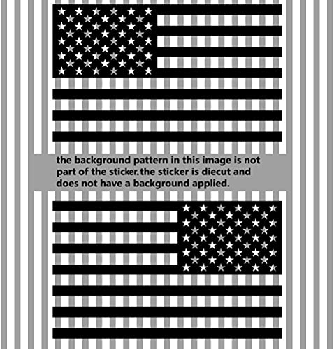 Die Cut Subdued Matte Black American Flag Sticker 3" X 5" Tactical Military Flag Usa Decal Great For Car, Hard Hat. Car Vinyl Window Bumper Decal Sticker (1 Pair) #TOP1