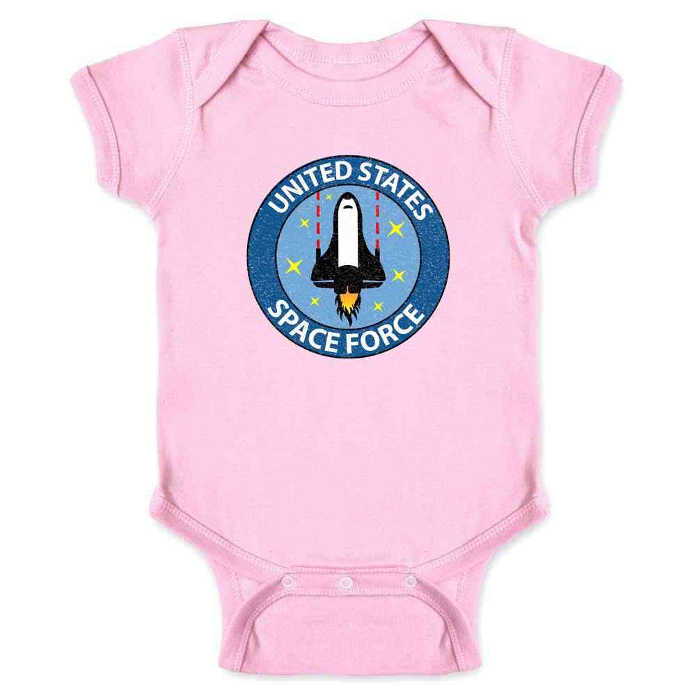 Funny United States Space Force Cadet Infant Bodysuit for Newborns Pink 6M