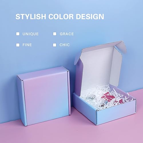 Miniatura 208 de Cajas de envío pequeñas de 6 x 4 x 2 pulgadas para pequeñas empresas, paquete de 30 cajas de correo moradas, caja de embalaje de cartón corrugado