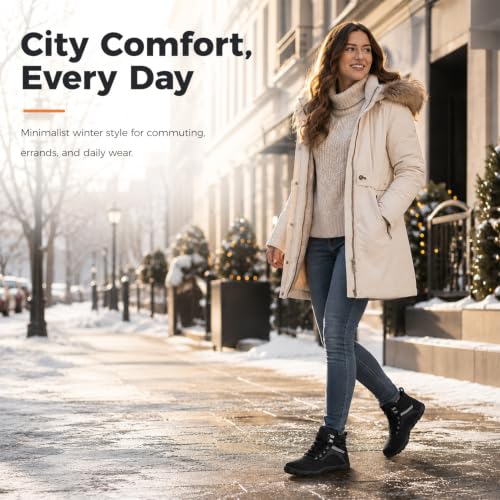 Image of Womens Mens Winter Barefoot Boots Warm Minimalist Wide Toe Box Snow Boots Zero Drop Sole Outdoor Water Resistant Ankle Booties