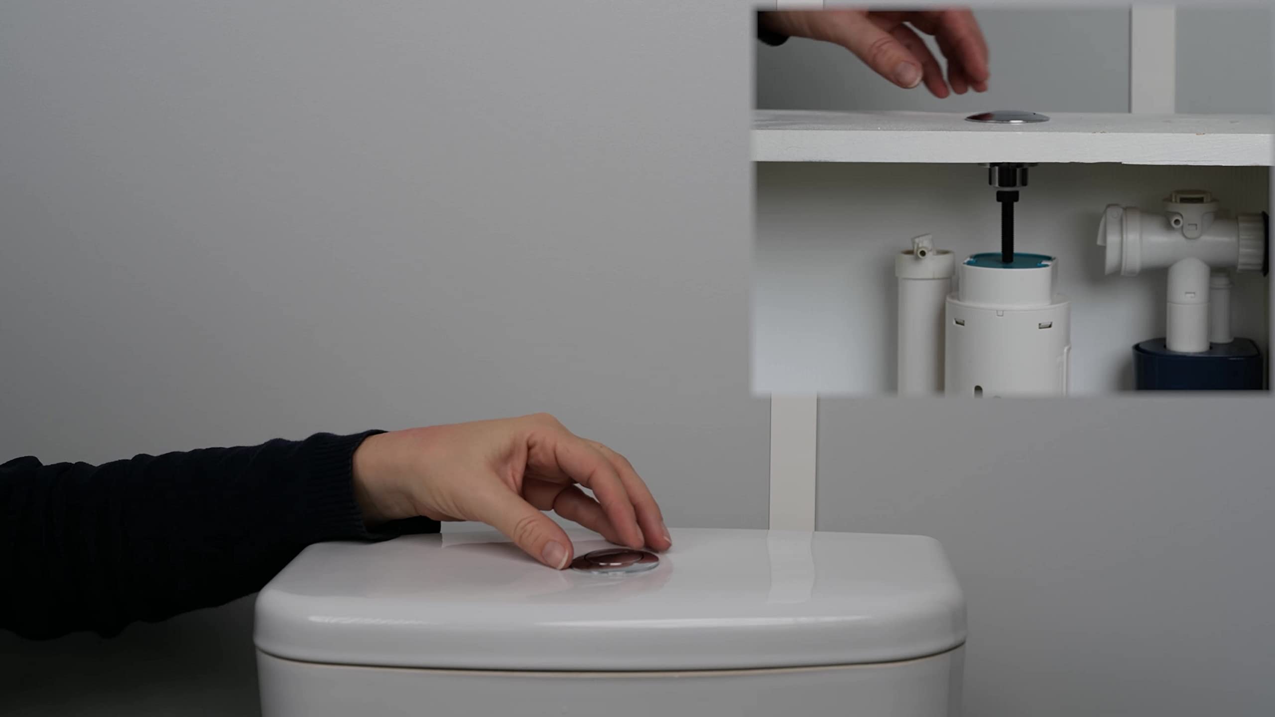 Ensemble Chasse d'Eau avec Robinet Flotteur et Mécanisme à Bouton Poussoir – Installation Facile pour Réservoirs WC Standard – NOYON & THIEBAULT