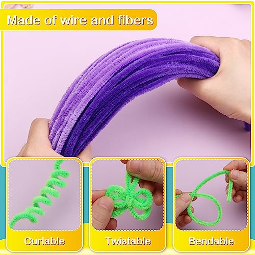 Image of 100 PCS Pipe Cleaner Craft, Light Purple Pipe Cleaners Bulk, Chenille Stem | Fuzzy Sticks Pipe Cleaner for Crafts Festival Home Decorations