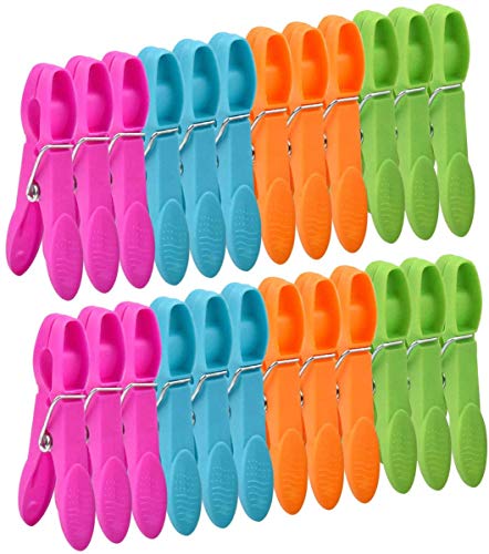 DORYUM 48 Pack Colorful Plastic Clothespins, Powerful Clothes Pegs, Windproof Laundry Pegs, Socks Clips Clothes Pins Clips Grip Clothes Pegs, Clothing Clamps for Towels Socks Underwears Clothes