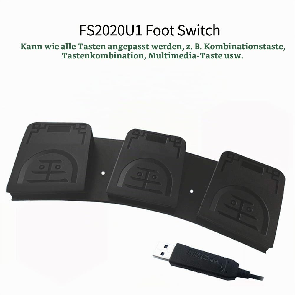 Docooler FS2020U1 USB Fußschalter,Steuerschlüssel Benutzerdefiniertes Aktionspedal für medizinische Geräte Instrumente Computer Office