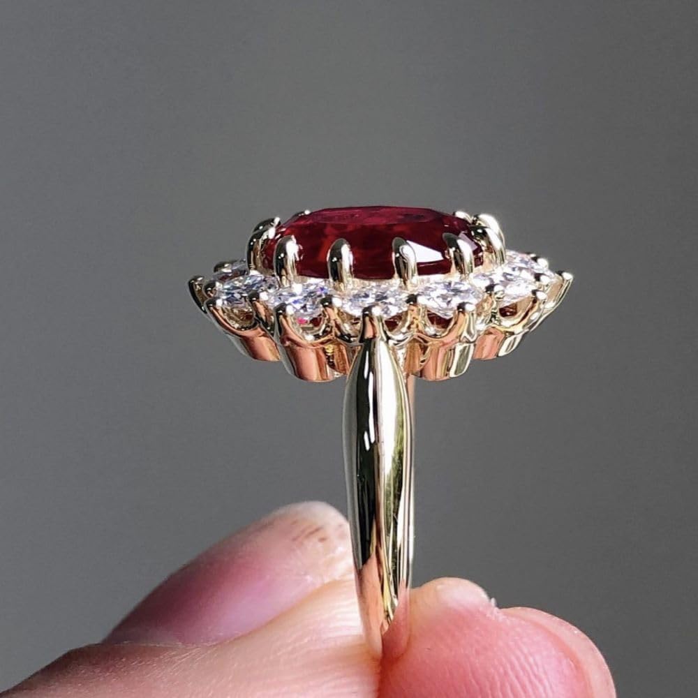 925 sterling silver Shiny fashion ring Wedding ring Engagement ring 18KRuby ring Cocktail ring for women cubic zircon oxide ring women jewelry rings statement - Image 3