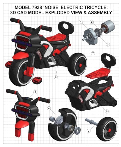 Image of SRECAP Kids Pedal Tricycle with Push Handle | Toddler Trike with Headlight, Music, EVA Wheels & Curved Seat with Backrest | 15 Months-3 Years (Red)